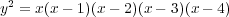 y2 = x(x - 1)(x - 2)(x - 3)(x- 4)
