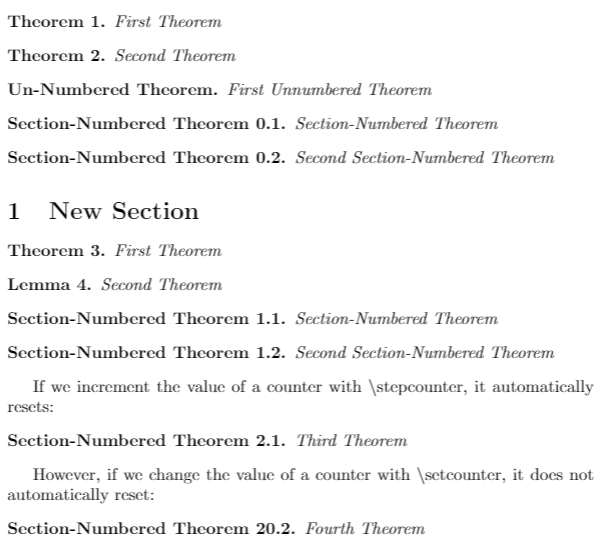 A Demonstration of the Section Command