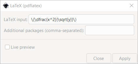 Latex Dialog View