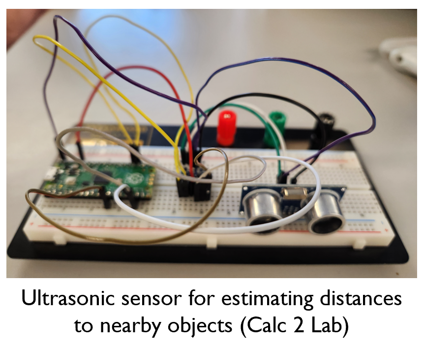 Ultrasonic sensor for estimating distances to nearby objects in the Calc 2 lab.
