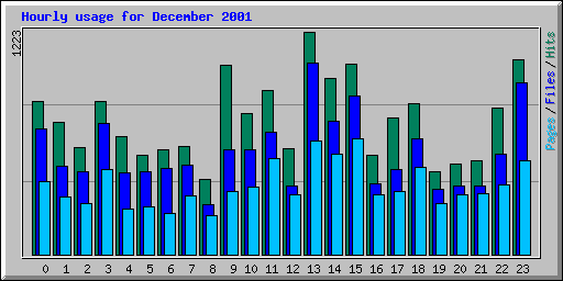 Hourly usage for December 2001