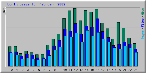 Hourly usage for February 2002