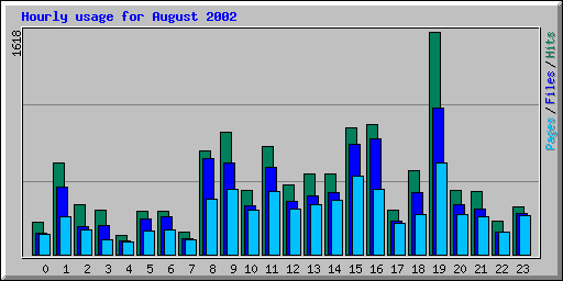 Hourly usage for August 2002