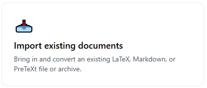 Select "Import existing documents"