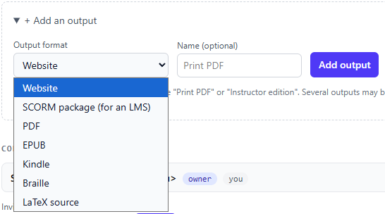 Additional output formats in PreTeXt.Plus