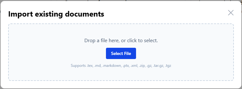 Upload the LaTeX source document